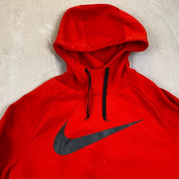 Nike Men's Hoodie Sweatshirt M Dri-Fit Standard Fit Red Polyester Pullover - Picture 6 of 13